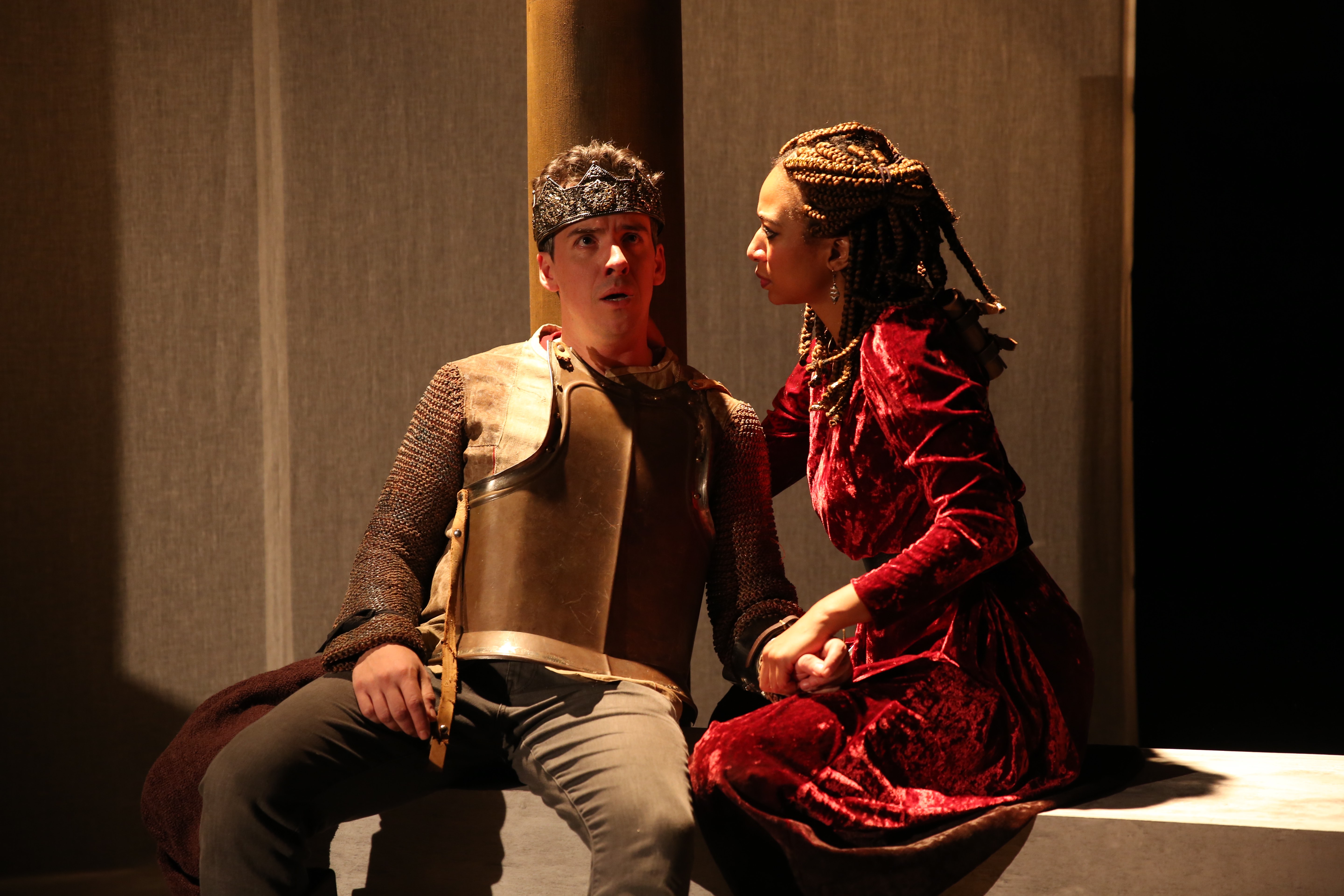 L-R: Craig Wesley Divino, Sharina Martin in ROUND TABLE at 59E59 Theaters. Photo by Carol Rosegg
